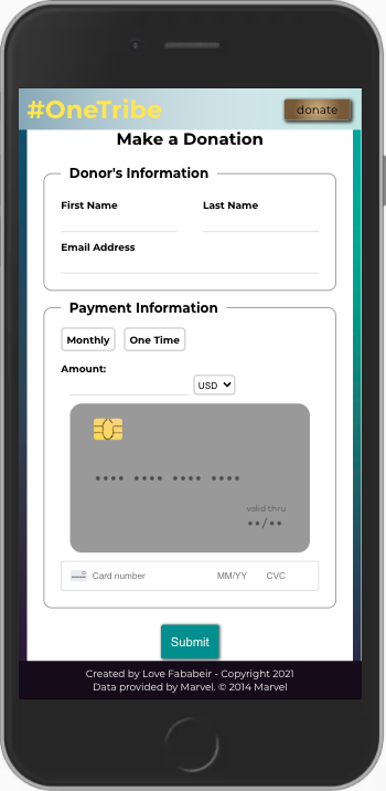 Screenshot of the #OneTribe app
