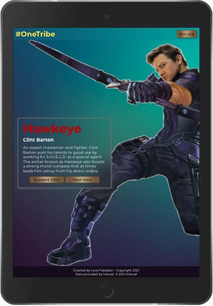 Screenshot of the #OneTribe app