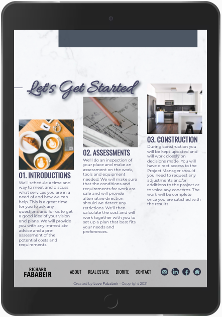 Screenshot of the Diorite Contracting app