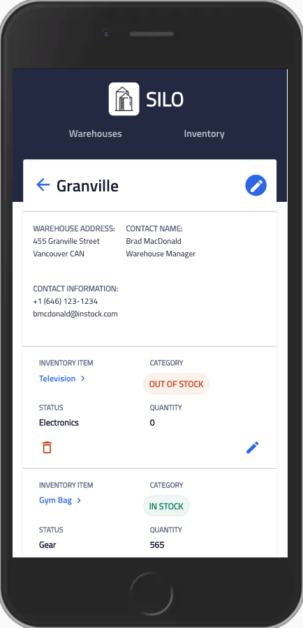 Screenshot of the Silo app