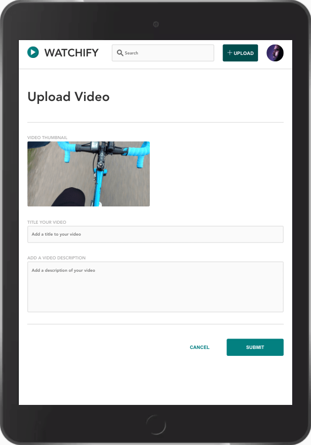 Screenshot of the Watchify app