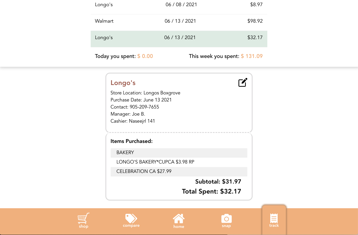 Screenshot of the WiseJo app