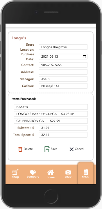 Screenshot of the WiseJo app